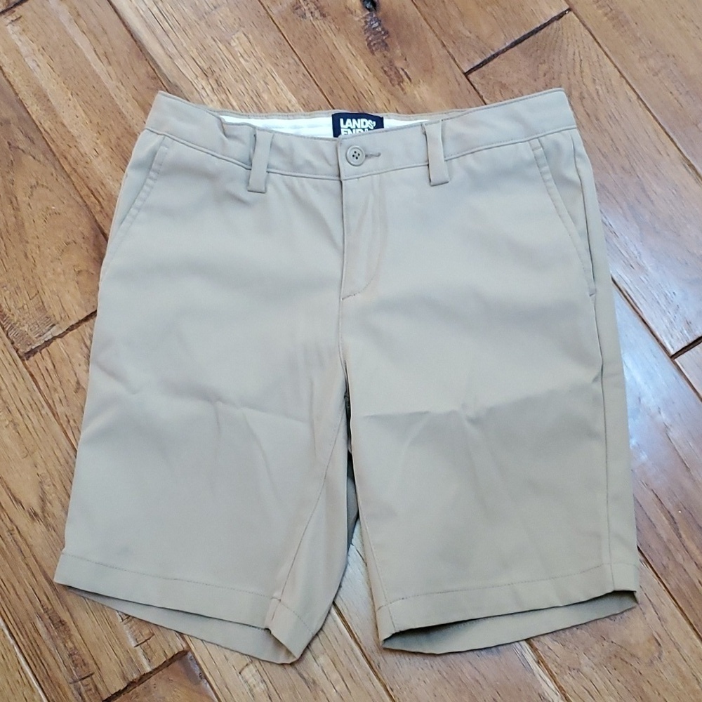 Lands' End khaki uniform shorts